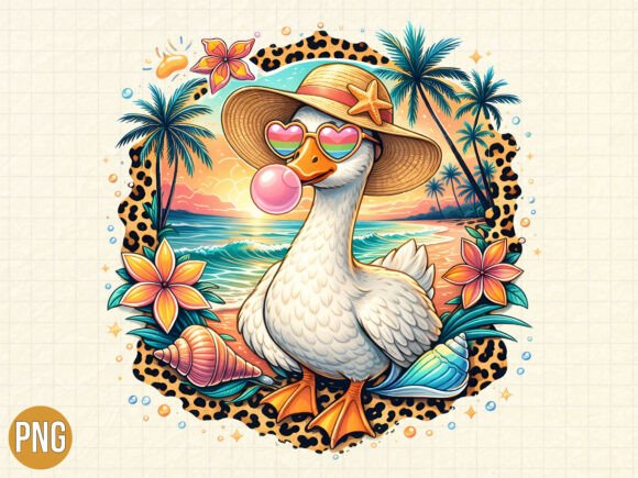 Download Summer Duck Beach Vacation T-shirt PNG - Premium Resources