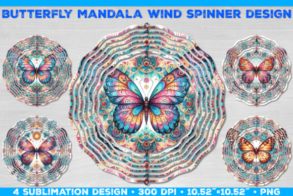 Download Watercolor Mandala Butterfly Windspinner - Mandala butterfly Collection