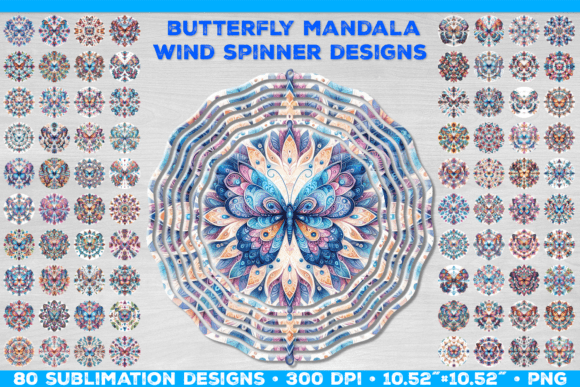 Download Mandala Butterfly Wind Spinner Bundle - Mandala butterfly Collection