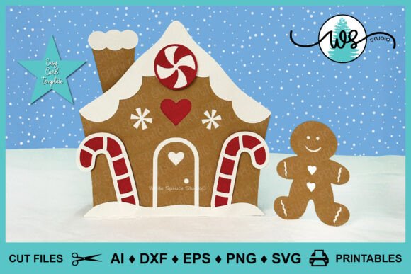 Download Gingerbread House Card Template - Gingerbread house card Collection