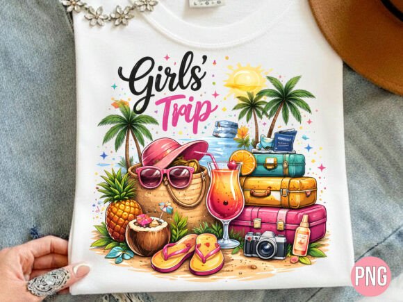 Download Girls Trip Beach Vacation T-shirt PNG - Premium Resources