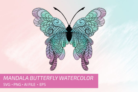 Download Mandala Butterfly Watercolor Vol.2 - Mandala butterfly Collection