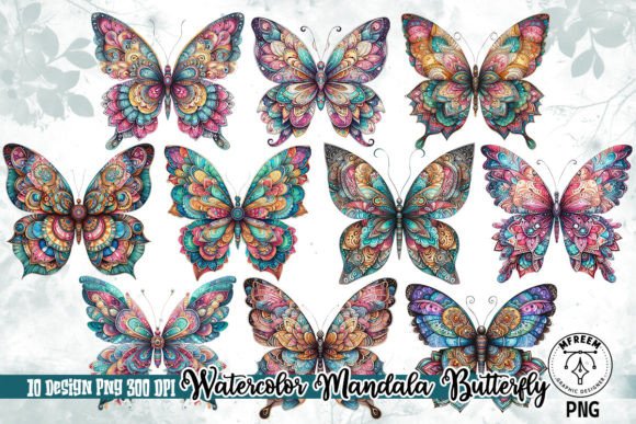 Download Watercolor Mandala Butterfly Clipart PNG - Mandala butterfly Collection